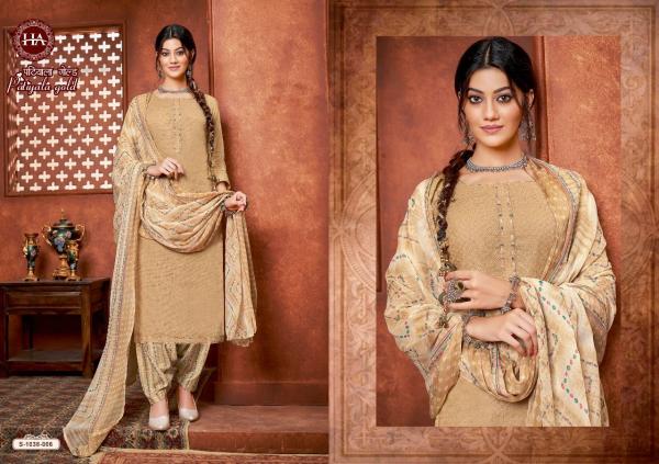 Harshit Patiyala Gold  Cotton Festive Wear Dress Material Collection